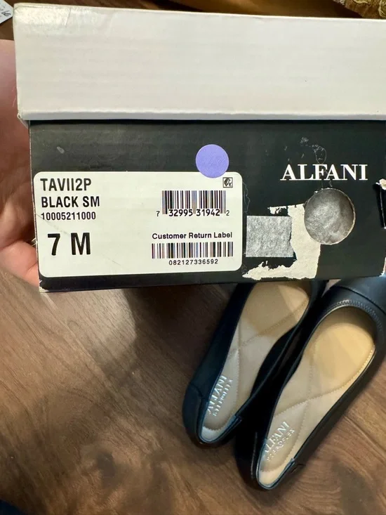 Alfani Tavii 2 Step-N-Flex Ballet Flats in Black Smooth Size 7 New In Box - Picture 6 of 7